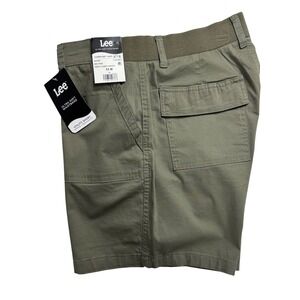 Lee Womens Utility Bermuda Shorts Deep Lichen Green Ultra Soft Waistband 12 NEW
